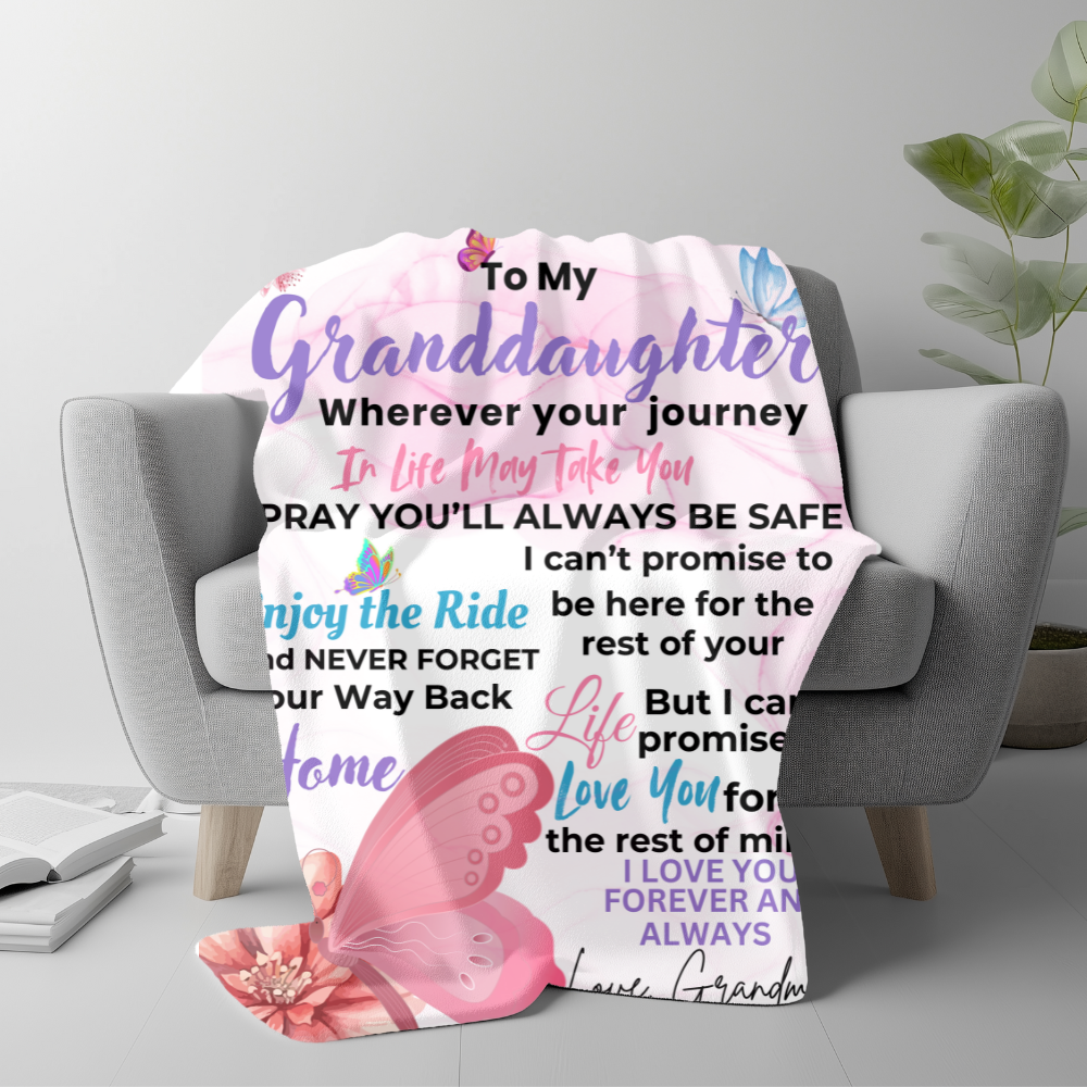 Granddaughter Butterfly Blanket | Birthday Gift