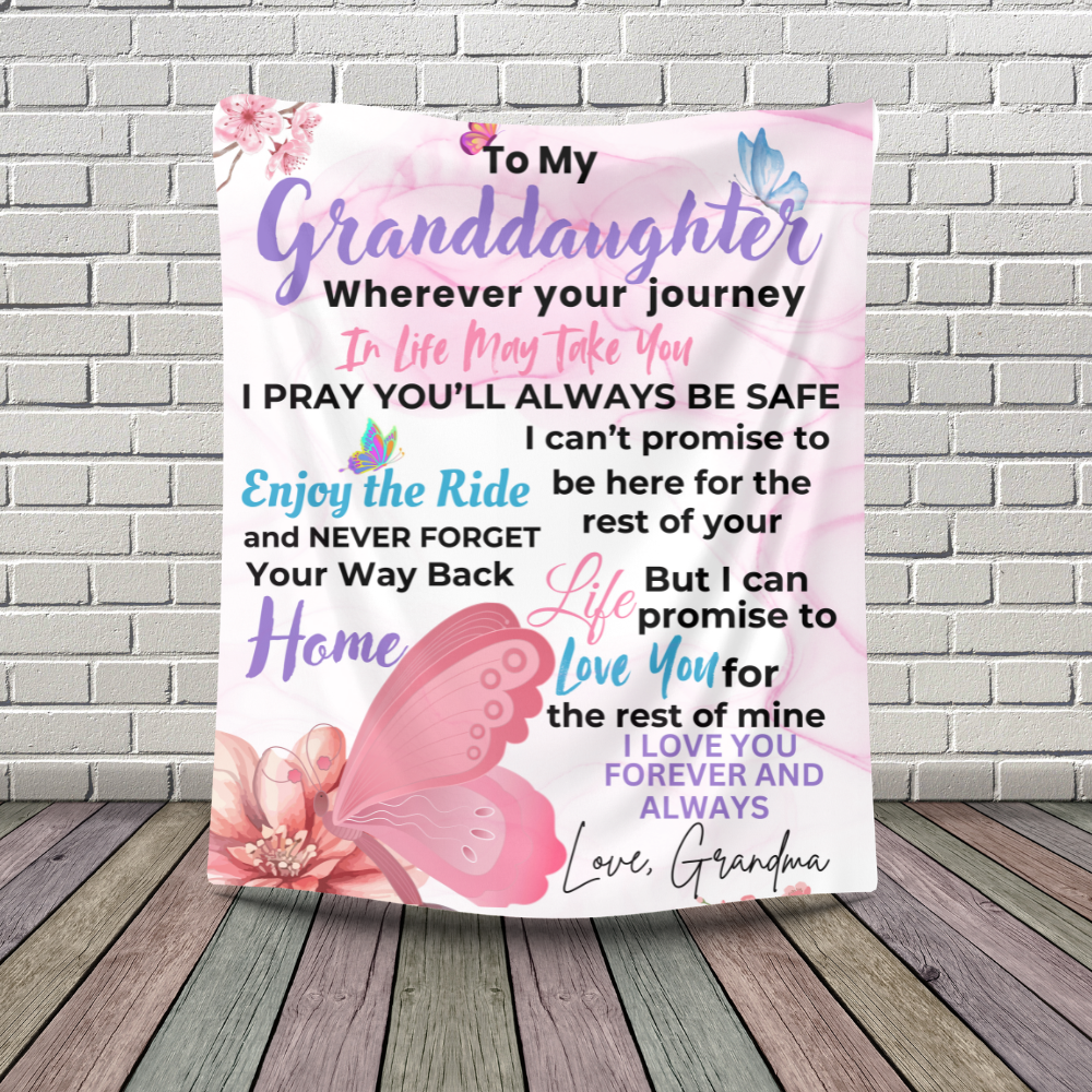 Granddaughter Butterfly Blanket | Birthday Gift